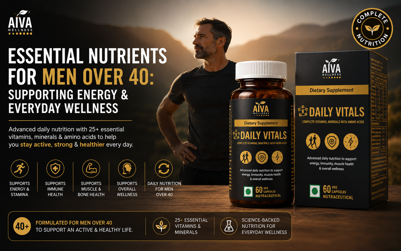 Essential nutrients for men over 40