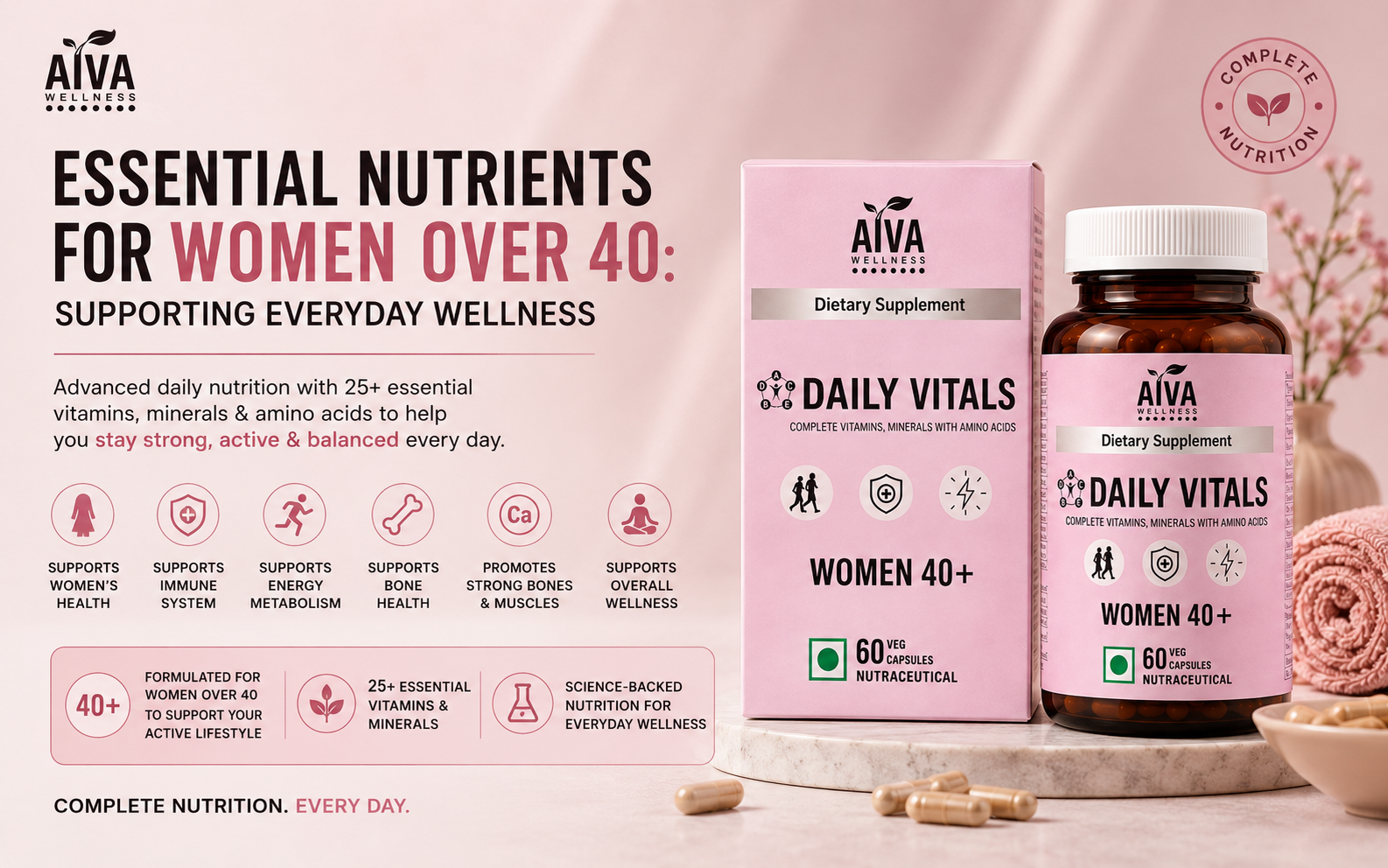 Essential nutrients for women over 40