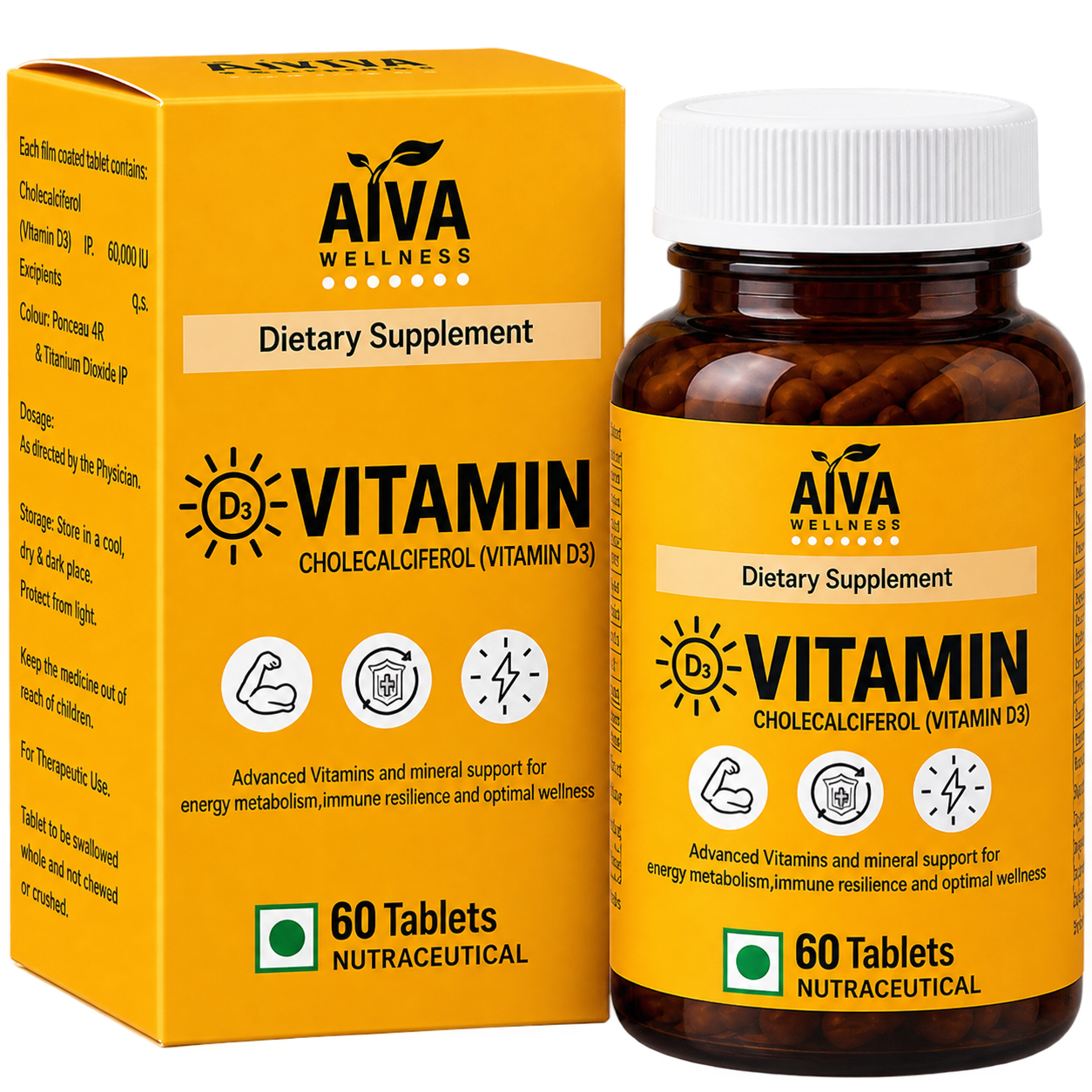 Aiva Wellness Vitamin D3 60,000 IU