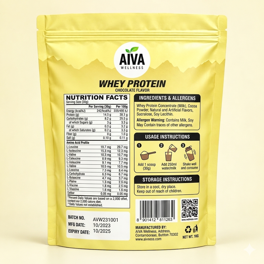 Whey Protein packaging detail